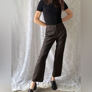 Vintage 90s Brown Pinstripe Trousers Zanella Made In Italy